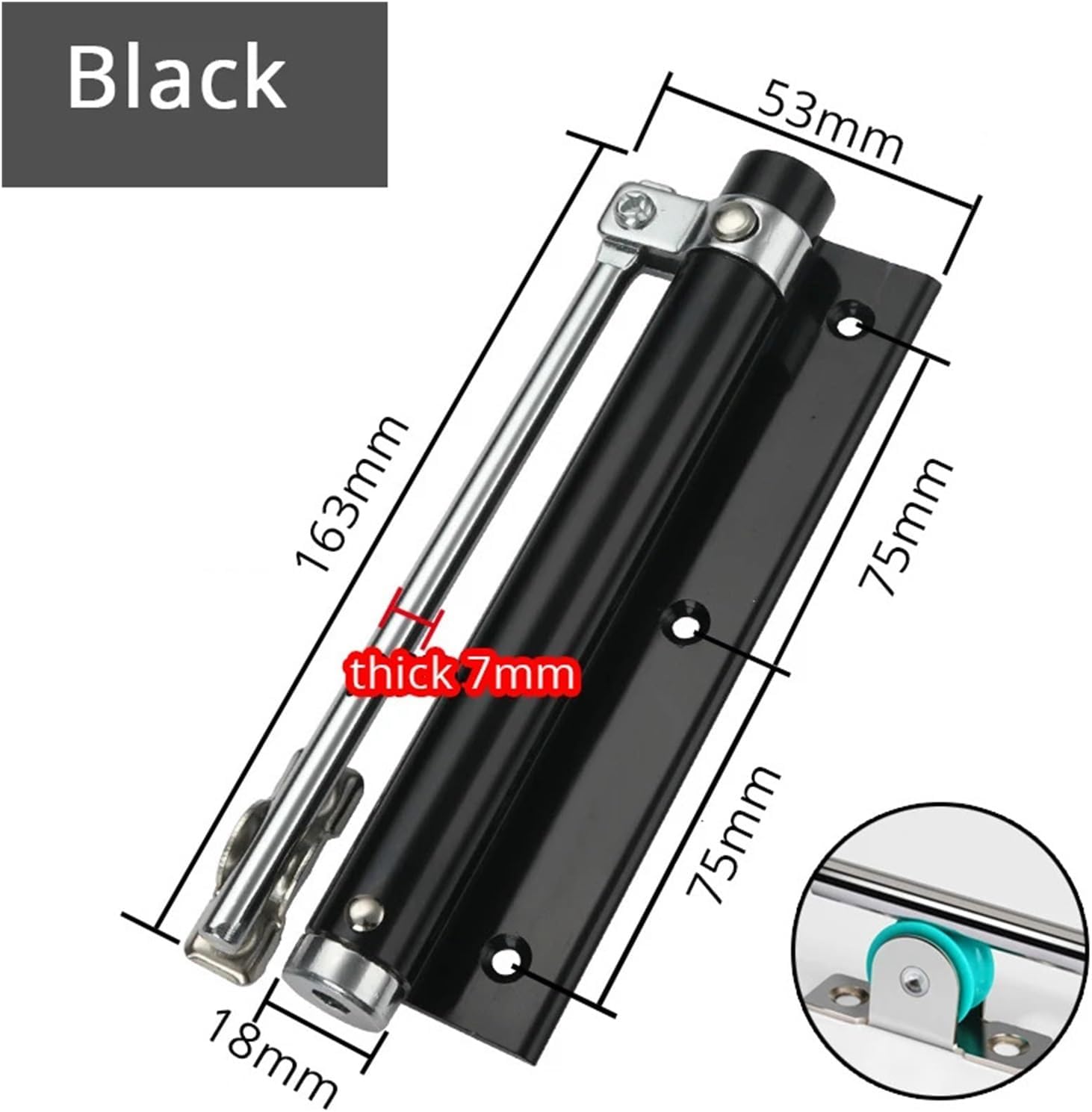 Adjustable Door,Closer Automatic Spring Soft Close Fire-Proof,Heavy Duty Hardware(Black)