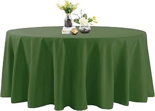 132 Inch Stain and Wrinkle Resistant Washable Polyester Table Cloth, Decorative Table Cloth for Dining Table, Buffet Parties and Wedding, Willow