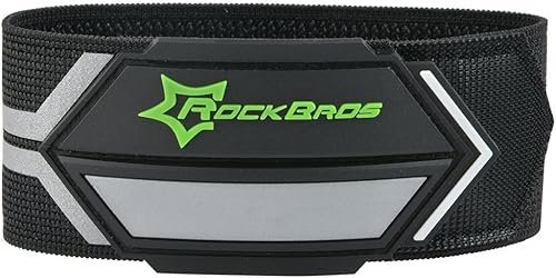 ROCKBROS Correa de pantalones de bicicleta Pantalones de ciclismo Banda de puño Reflectante Muñequera para deportes al aire libre (2 piezas) Negro