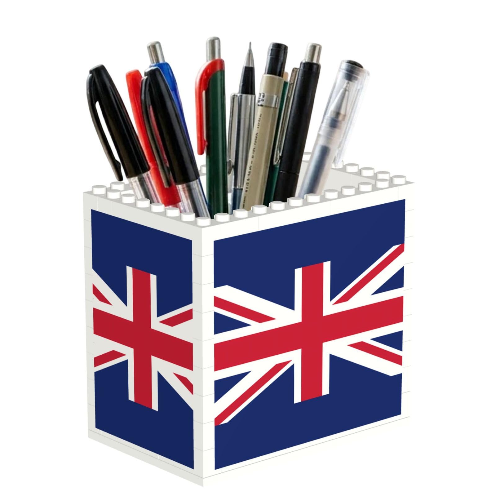 SXZVVBN British flag Building Block Desk Tidy ABS Organiser