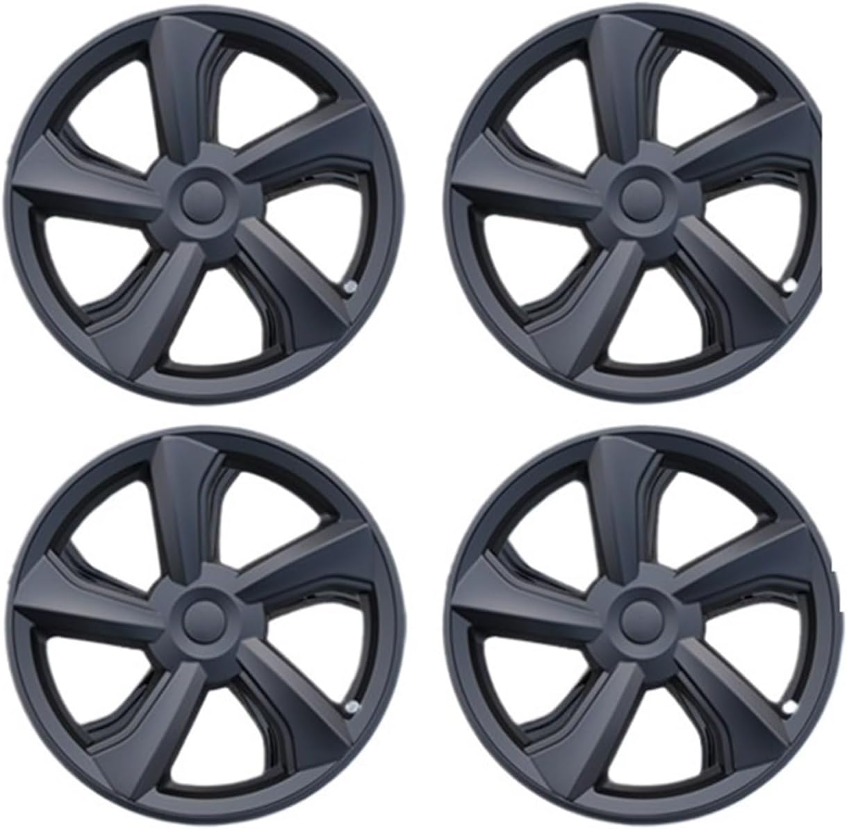 Wheel Trim Set For Tesla For Model For Y For Juniper 2025 4PCS Hub Cap Wheel Cap 19 Inch Replacement Automobile Hubcap Full Rim Car Accessories Wheel Cover(Matte black)