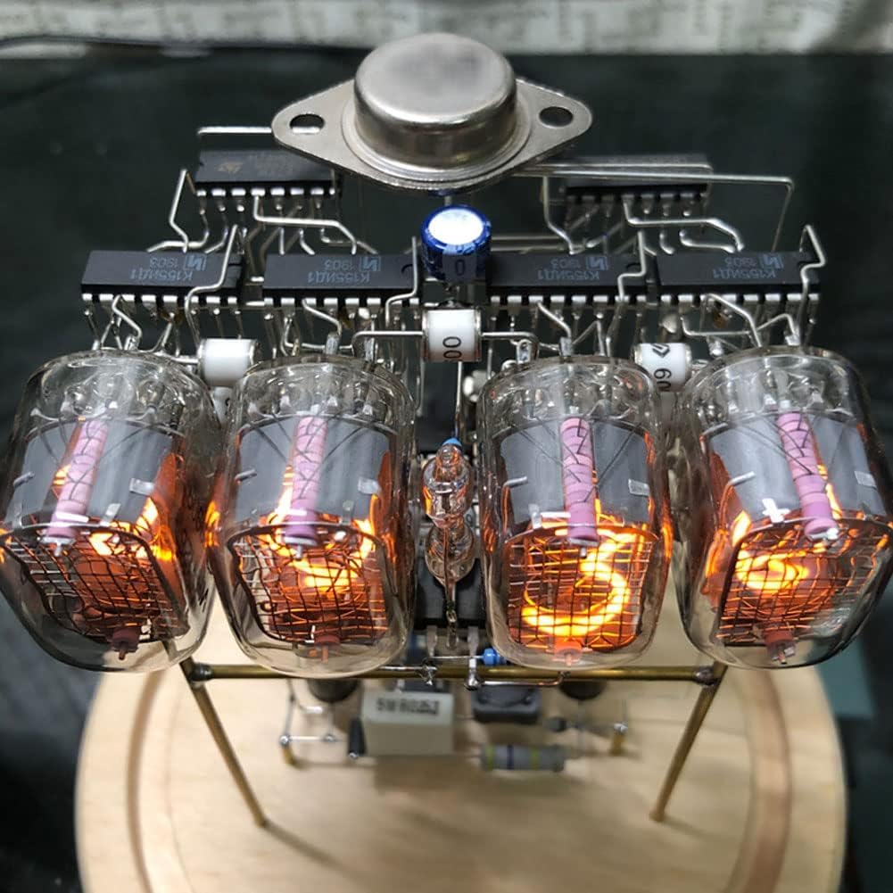 Nixie Tube Clock, Orologio A Tubo Luminoso A 4 Bit, Con Tubi IN-12, Telecomando, Decorazioni Per La Casa Minimaliste, Stile Di Illuminazione Punk Industriale - Foto 6