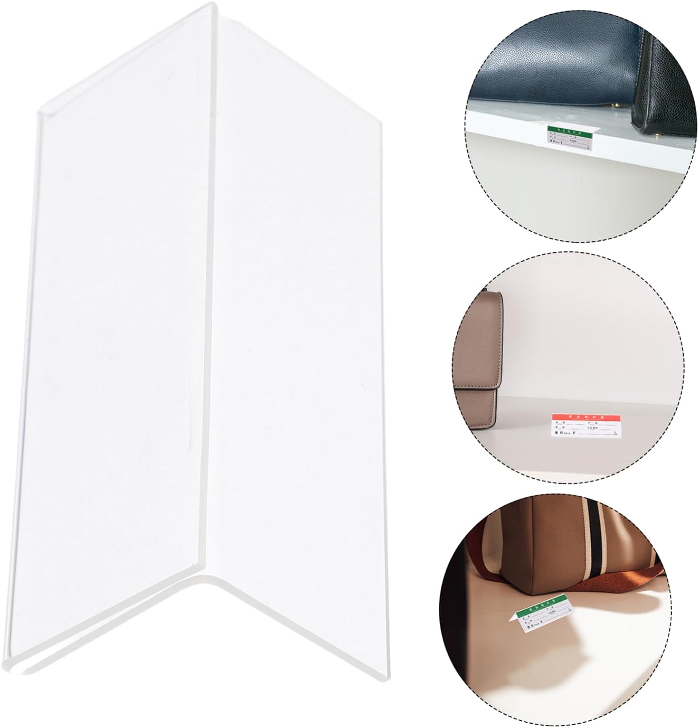 10pcs Acrylic L Shape Price Tag Label Holders