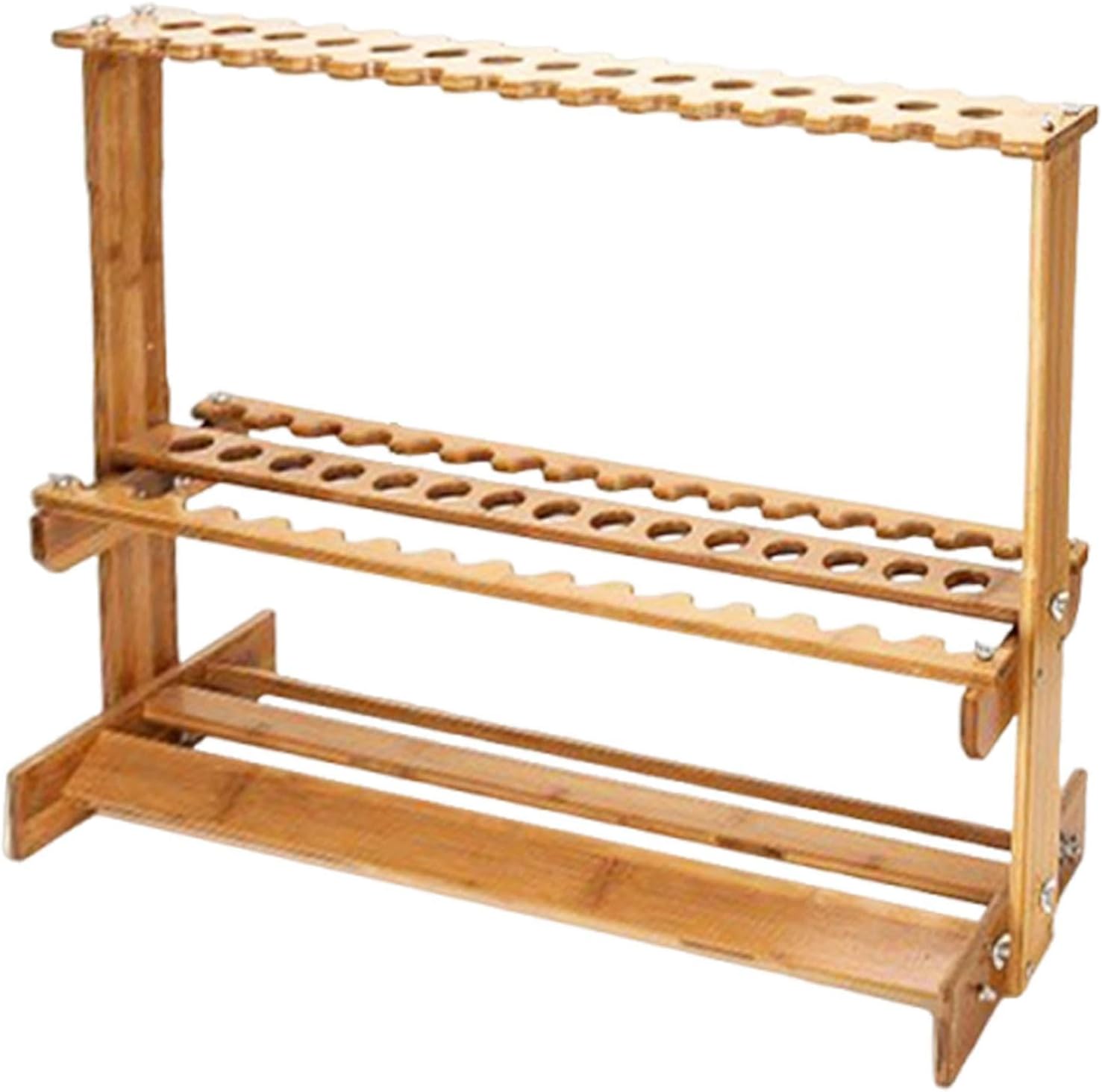 Generic 釣り竿ラック 竹素材収納スタンド フロア型ポールホルダー 垂直省スペース ビリヤードキュー展示 プロ仕様整理 軽量設