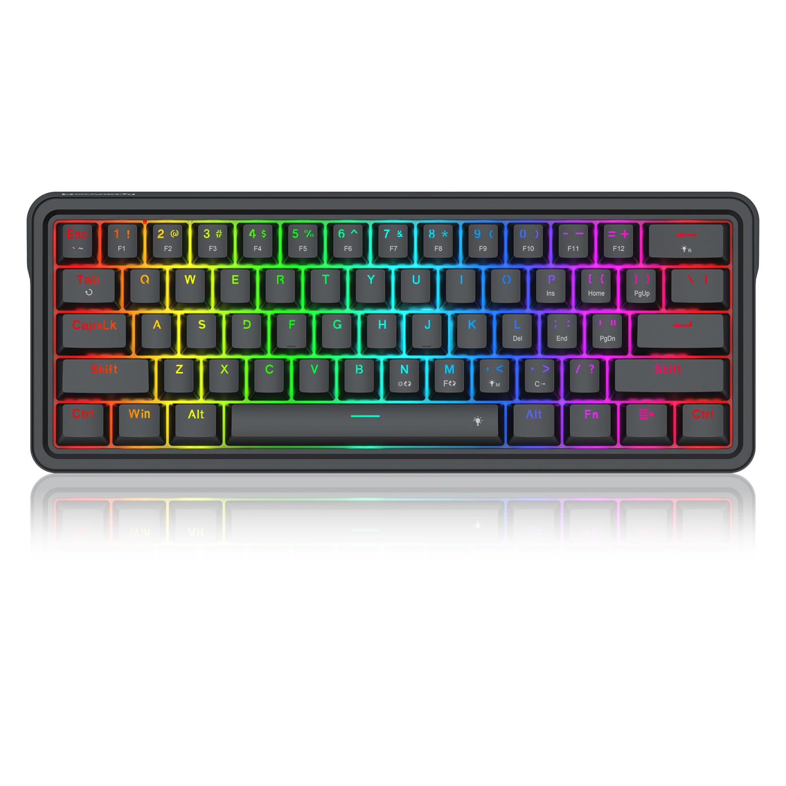 Redragon K722 Teclado Gaming RGB Gasket 60% Cableado 61 Teclas Hot Swap