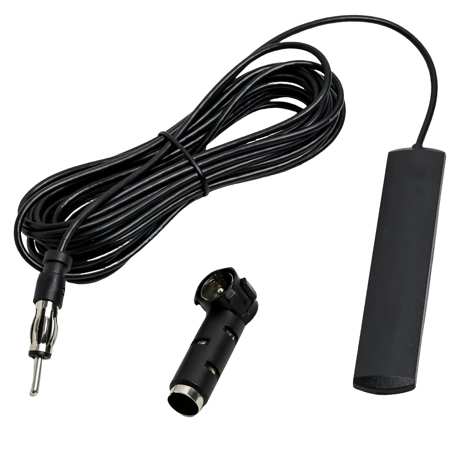 Antenne Radio Voiture Universelle - FM 48-860 MHz - Câble 5 M Avec Connecteur DIN - Autocollante Sur Pare-brise