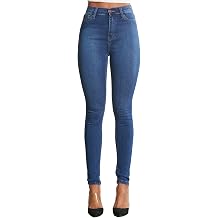 Vibrant Womens Denim Skinny Jeans High Waisted Signature Tinted Vintage Wash Super Stretch Casual Slim Fit Pants