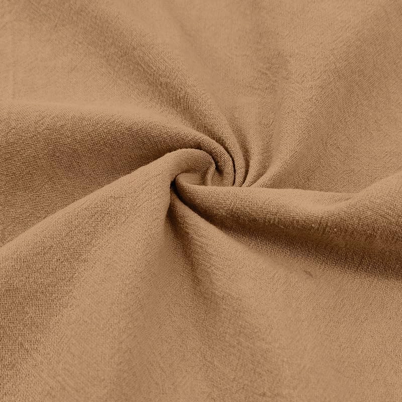 Men's Cotton-Linen Shirt - Short Sleeve Button Down Breathable Business Casual Shirt with Pocket for Vacations - Image 6