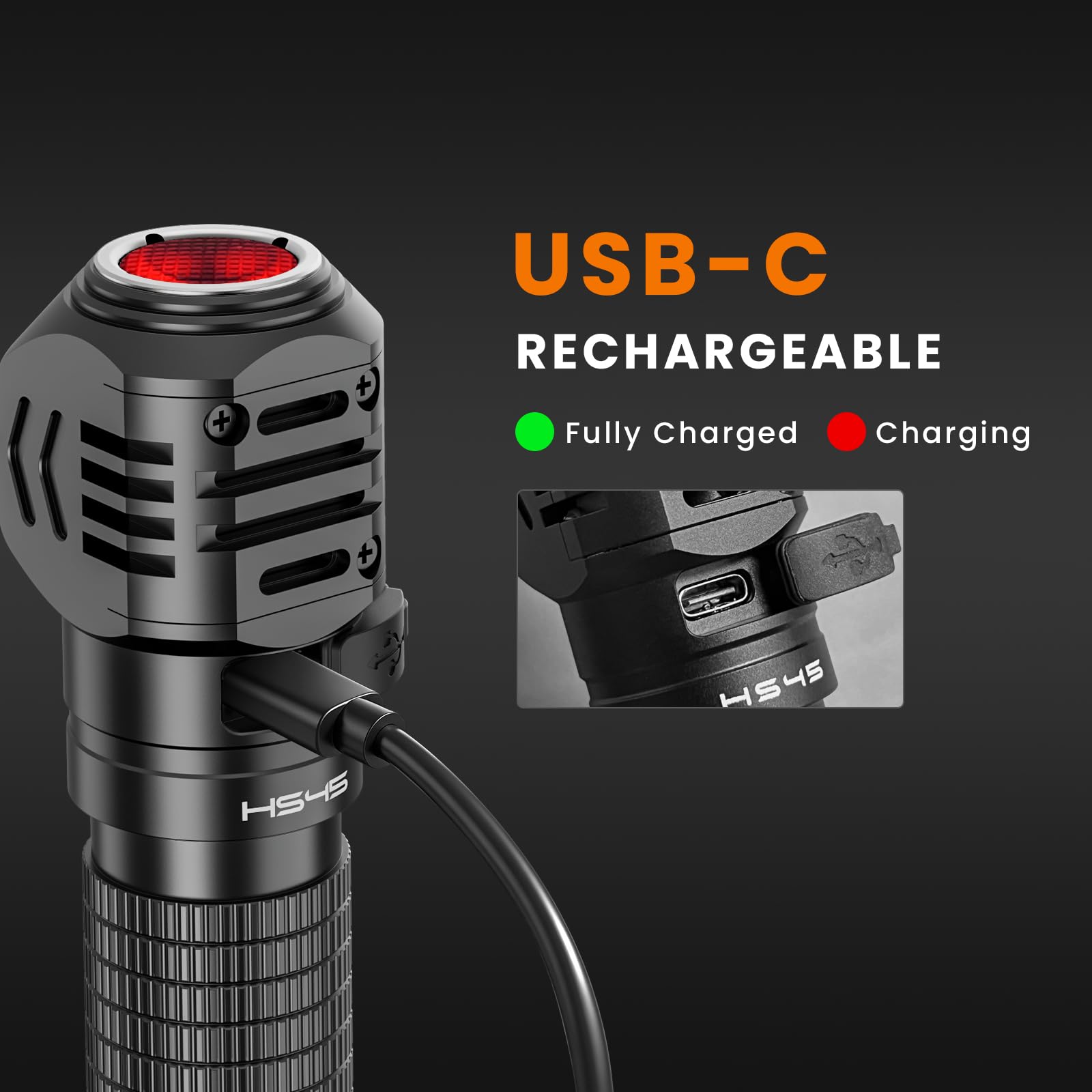 Sofirn HS45 Stirnlampe LED wiederaufladbar, aktiver Kühlung 3200LM Kopflampe, konstante Lichtleistung ohne Leistungsabfall, USB-C aufladbar, IPX6 wasserdicht für Reparatur, Arbeit, Outdoor und Camping