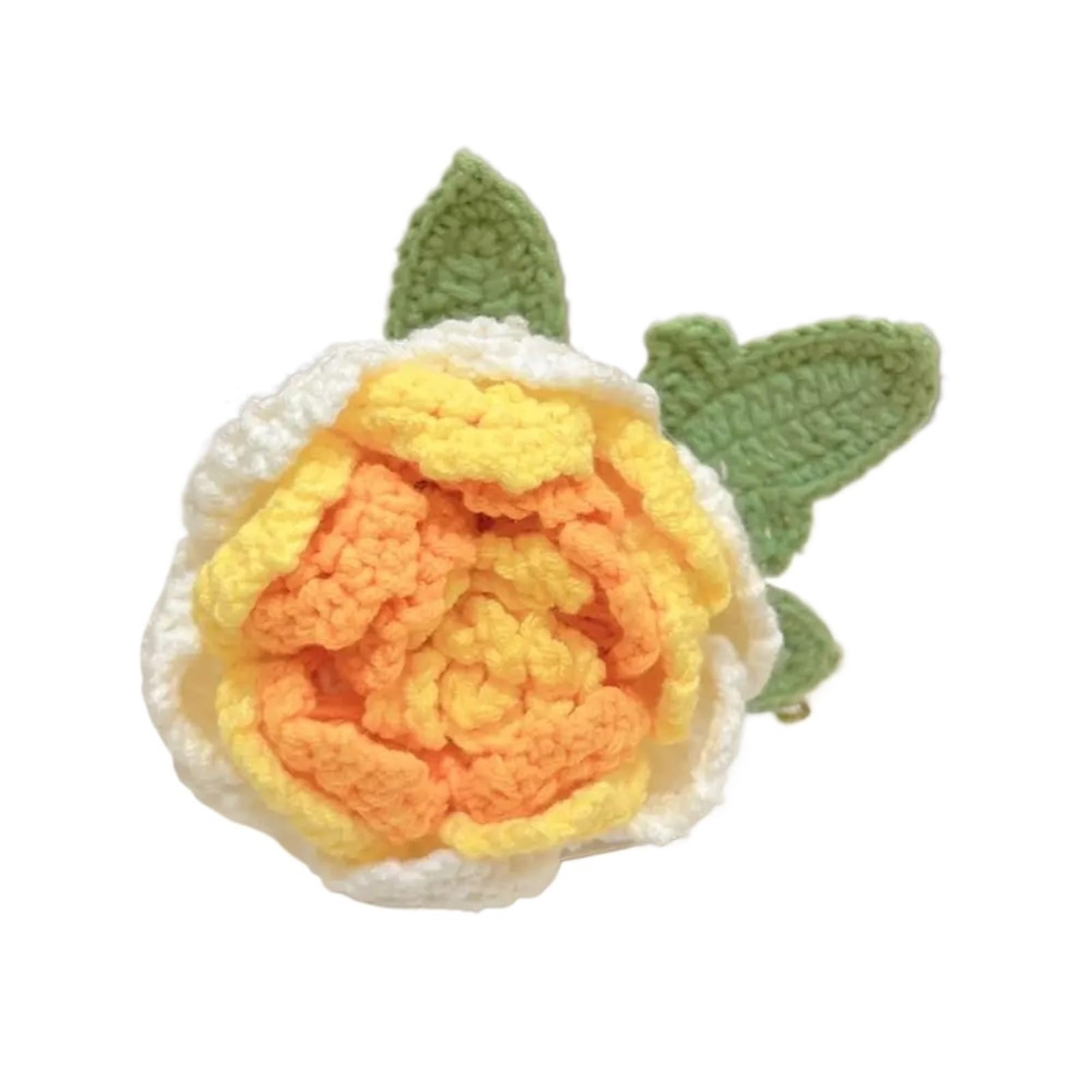 ENWWCH 2pcs Handmade Crochet Peony Bouquet Wool Hand-woven Woven Flowere Simulation Flower Artificial For Home(Color2)