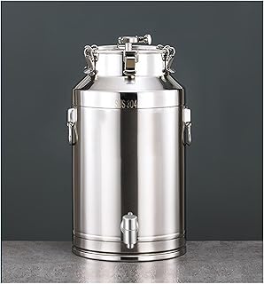 30 * 54CM/35L,Metal Barrel with Sealed Lid and Faucet,Stainless Steel Liquid Storage Kitchen Container,Large Capacity Ferm...