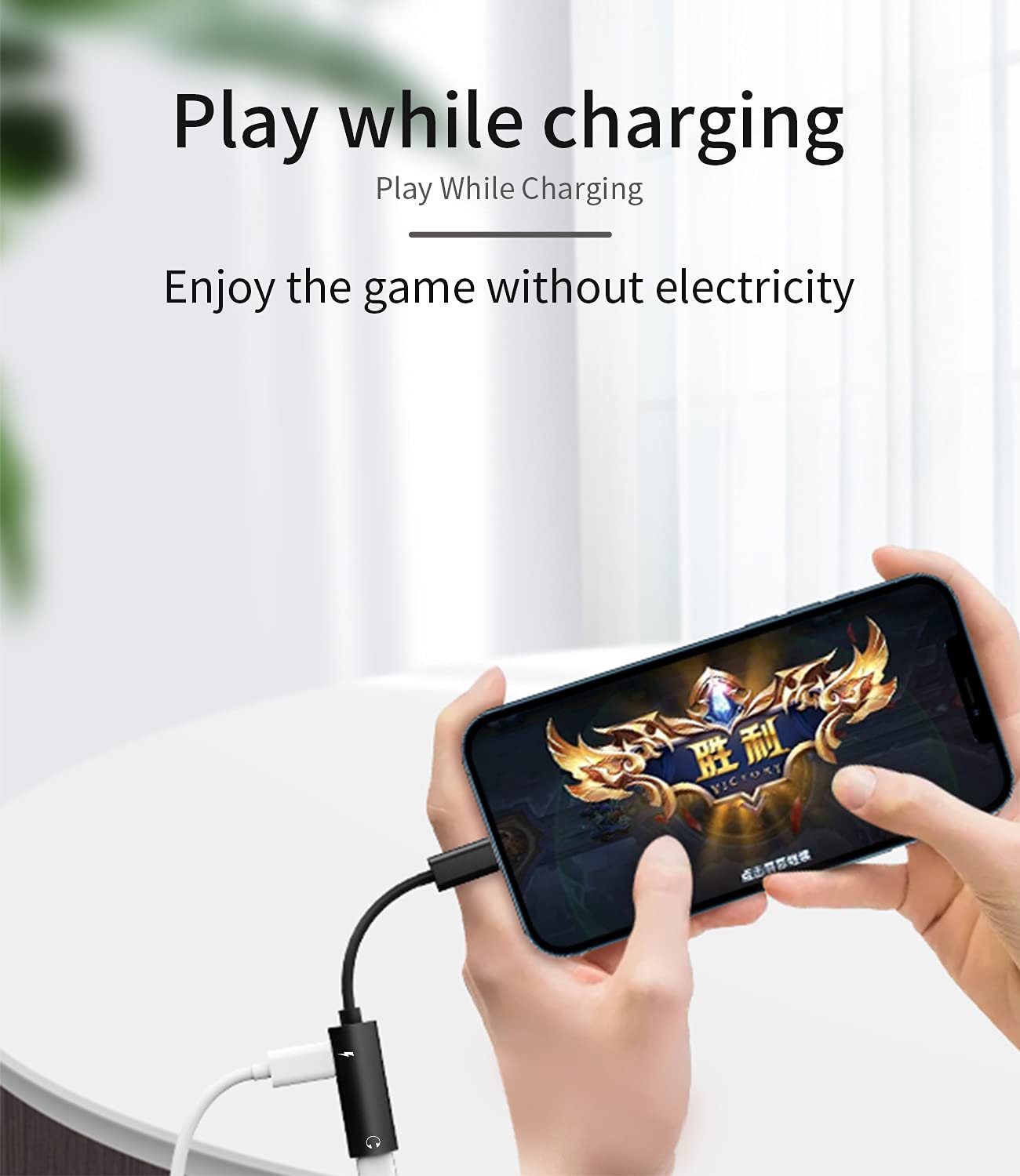 Headphone Adapter for Lightning Double to Audio Jack and Charger Earphone Charging Splitter for iPhone 11 12 Mini pro max xs xr x se 7 8 Plus for ipad air Connector Converter for Apple MFI Certified