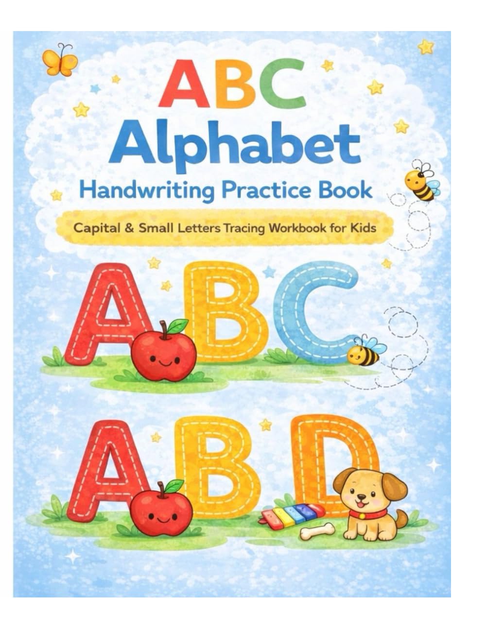 ABC Alphabet Handwriting Practice Book: Capital & Small Letters Tracing Workbook for Kids