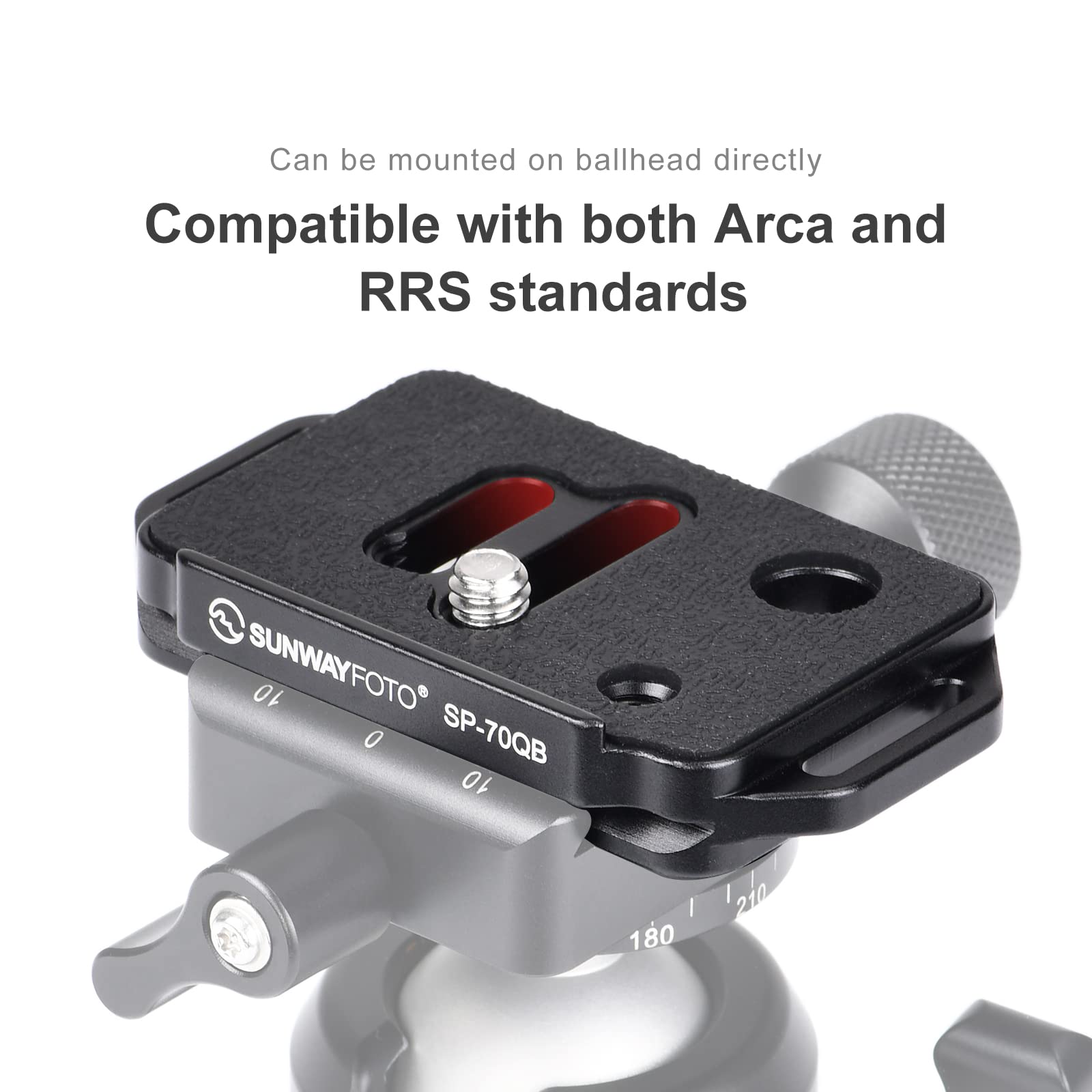 SUNWAYFOTO Piastra QR per fotocamera a sgancio rapido Arca Swiss con attacco QD SP-70QB