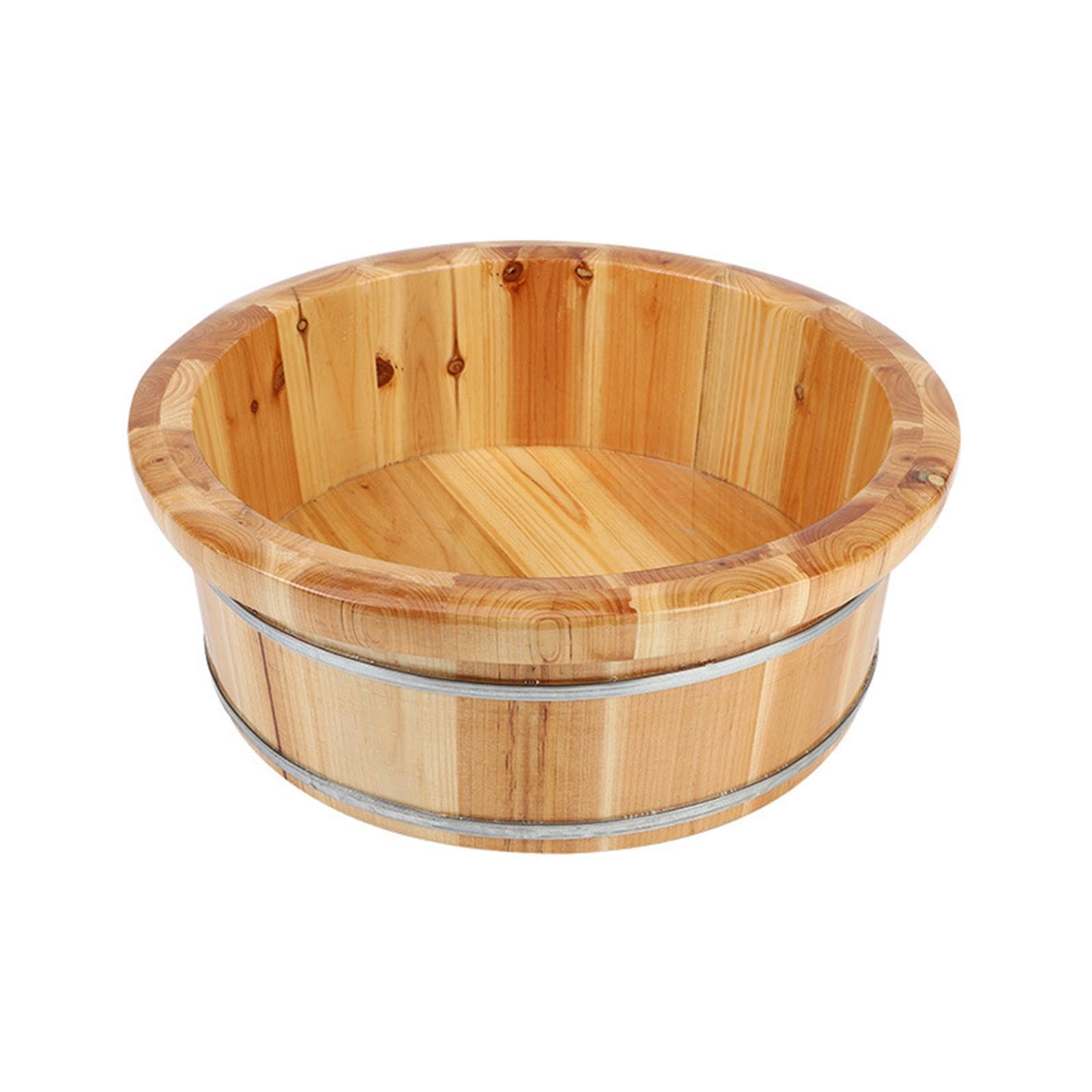 Vasca idromassaggio in legno per pediluvio, realizzata a mano, per la cura naturale dei piedi, riutilizzabile, 16 x 44 cm, B