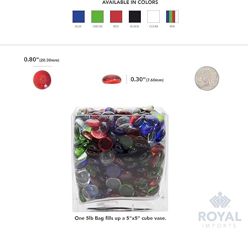 Miniatura 5 de Royal Imports Piedras de mármol plano de vidrio, rocas para mesa de fiesta, decoración de centros de mesa de boda, guijarros de acuario, gemas de