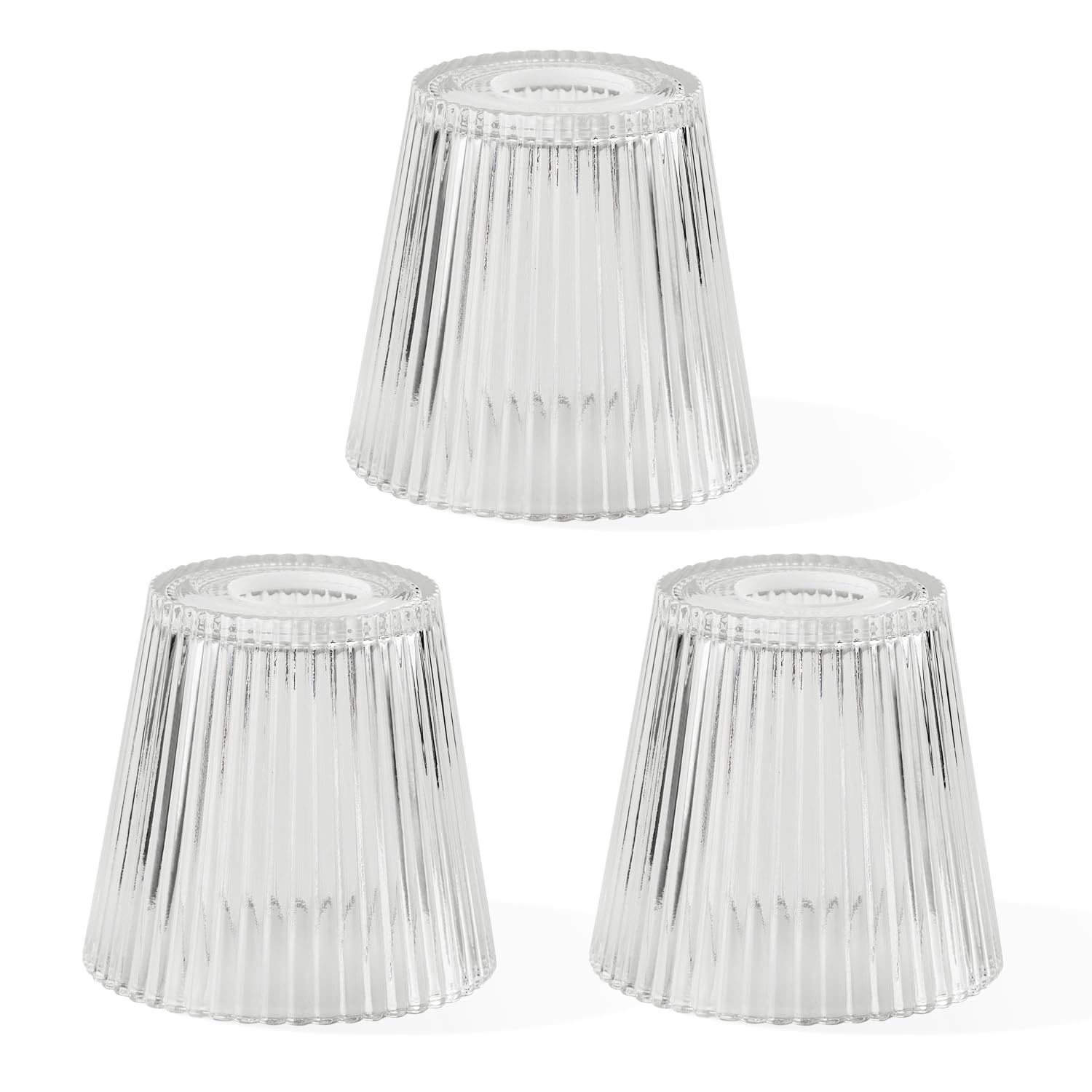 Paquete de 3 cubiertas de pantalla de vidrio transparente, 5 pulgadas de altura, 4.8 pulgadas de diámetro, 1.65 pulgadas de ajuste, pantalla de cristal transparente a rayas de repuesto para