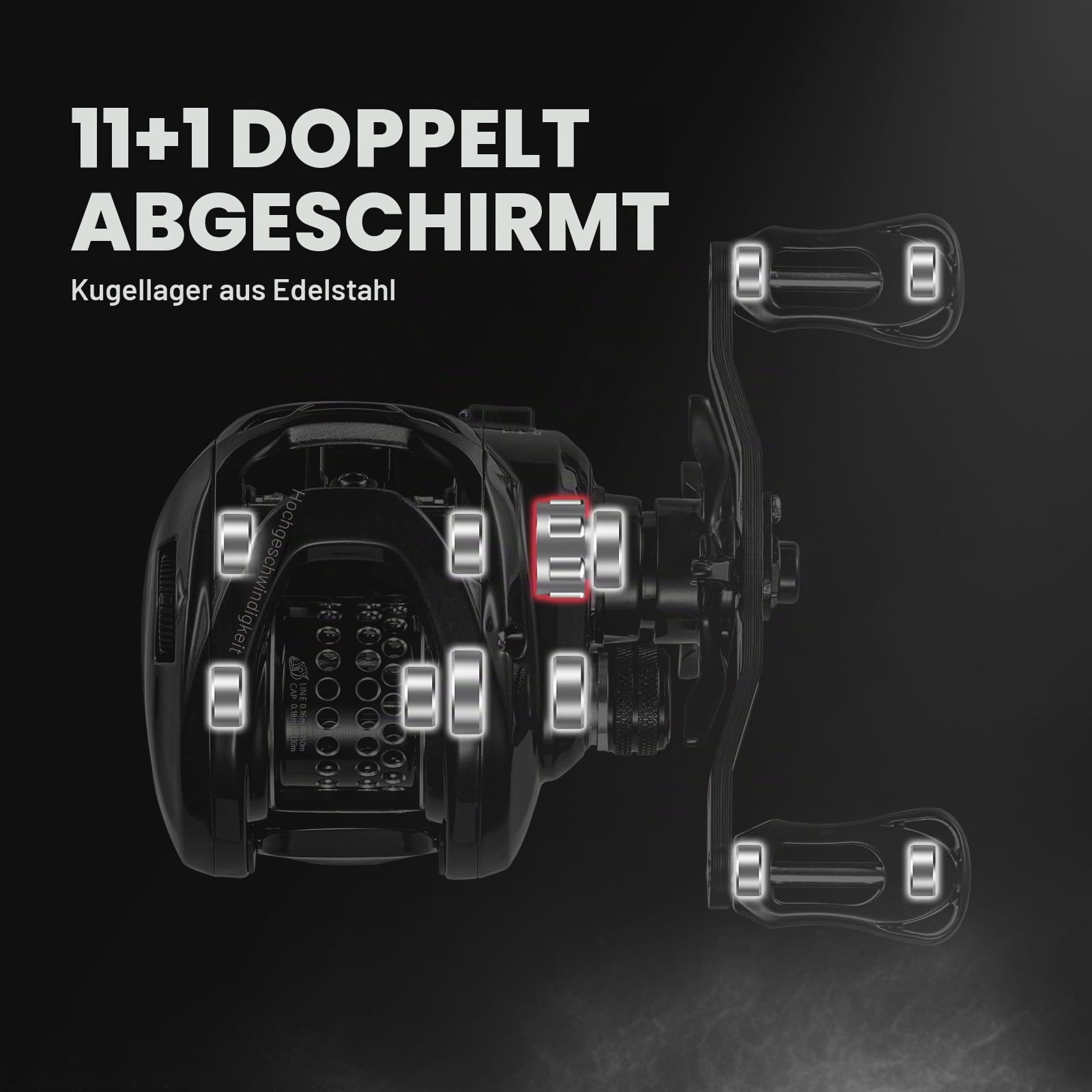 DOVIELLO BMC100 150g/0.33LB BFS Reel Baitcaster Reels with Drag Clciker 8.1:1 High Speed 5KG/11LB Drag Power 11+1BB Baitcasting Reel Bait Fitness System Carbon Fishing Reel