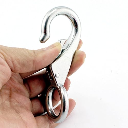 Miniatura 6 de 24 ganchos de resorte fijo multiusos, accesorios de montaje resistente, acero inoxidable 316 plateado (4, longitud 3.937 in (3#))