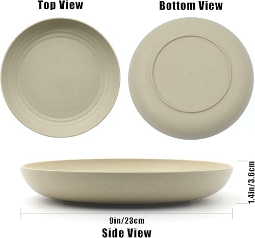 Miniatura 2 de JSYMJSY Wheat Straw Plate, 6 Pack 11.6"  7.2" Unbreakable Oval Plates, Plastic Plate Reusable Lightweight for Kitchen  Party  Camping  Picnic  RV,