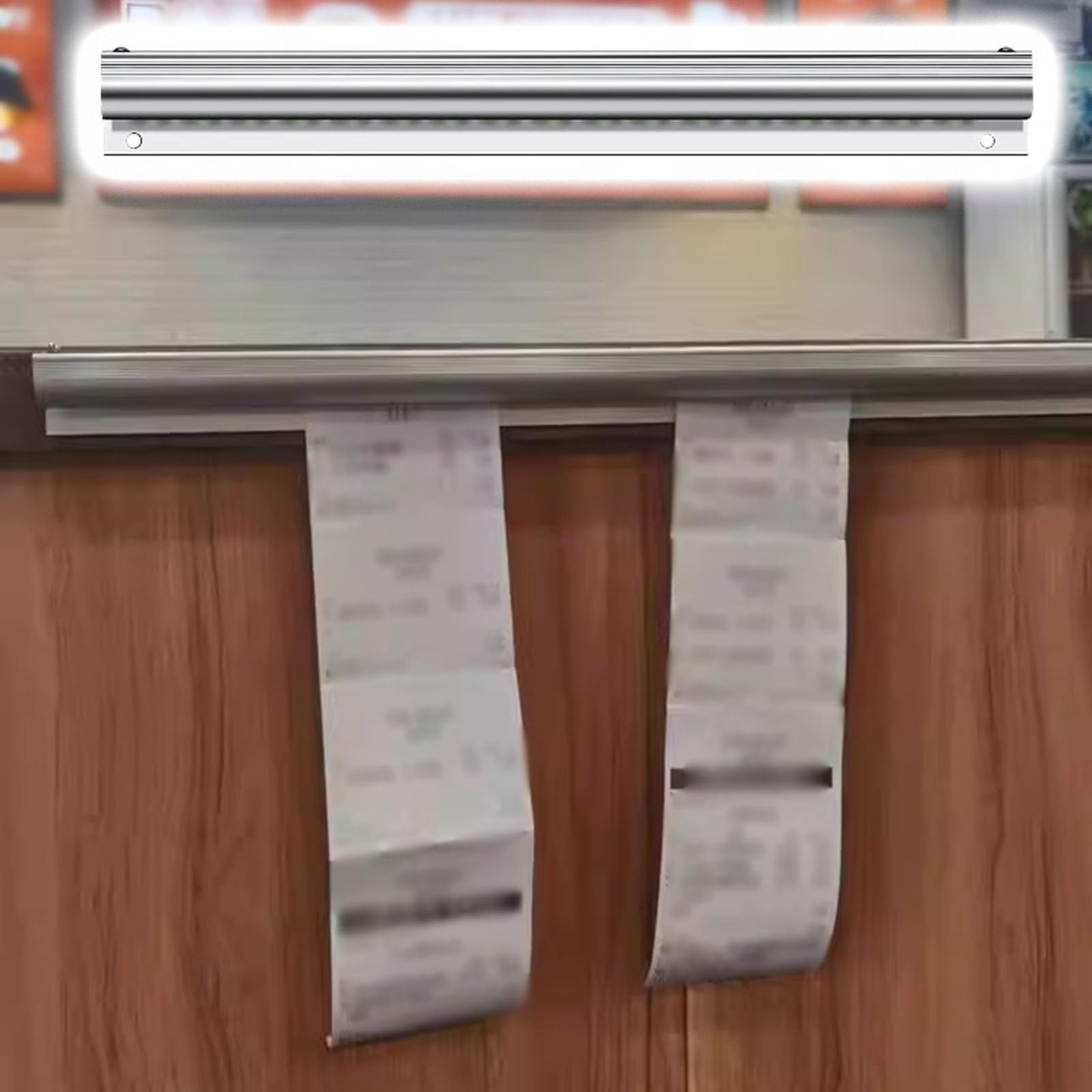 comandero hosteleria Soporte Para Tickets Con Orden De Tabulación, Riel De Aluminio Para Pedidos De Comida De 60cm 90cm 100cm 120cm Para Cocinas, Expositor De Recibos Con Tornillos(3pcs,L 60 cm)