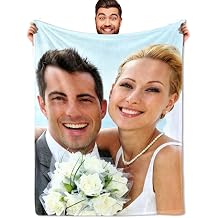 DayOfShe Custom Blankets with Picture for Girlfriend Wife Anniversay Wedding Gifts,Personalized Photo Blankets Lightweight Cozy Warm Fleece Throw Blankets for Sofa Bed Home Decor