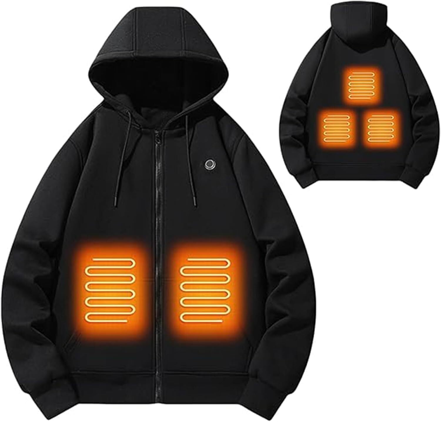 Kurtka ogrzewająca Podgrzewana bluza z kapturem z polaru dla mężczyzn i kobiet, zimowa ocieplana kurtka outdoorowa, inteligentna bluza grzewcza unisex(Women,S)