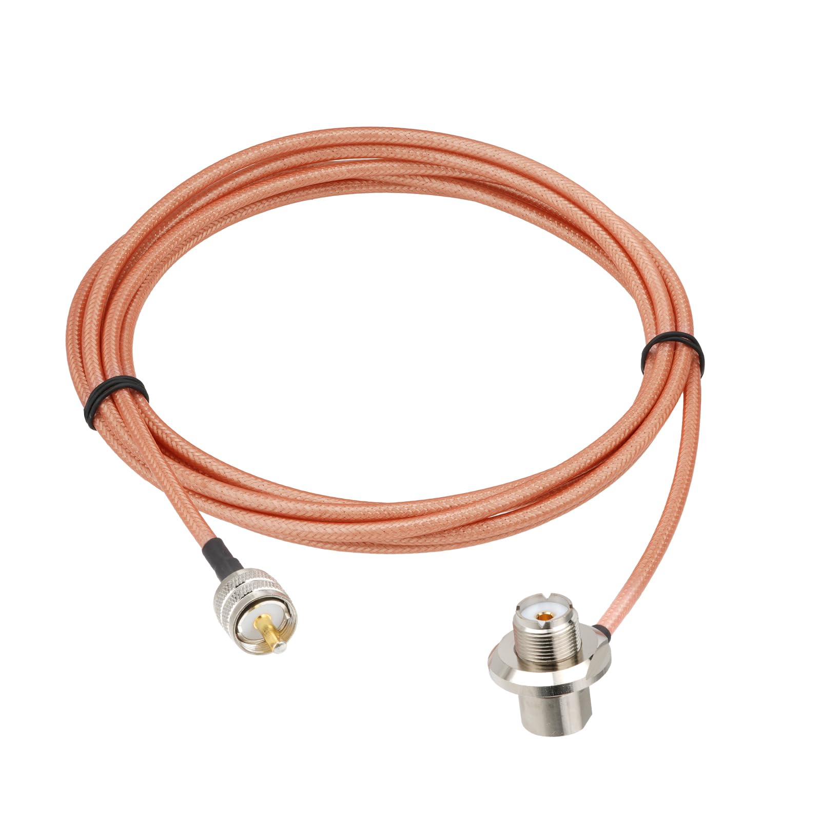 Superbat Cable UHF 3 m Low Loss PL259 SO239 macho recto a hembra RG400 cable coaxial doble chapado en plata apantallado para radio CB HF VHF UHF Marino SWR metros Analizador de antena