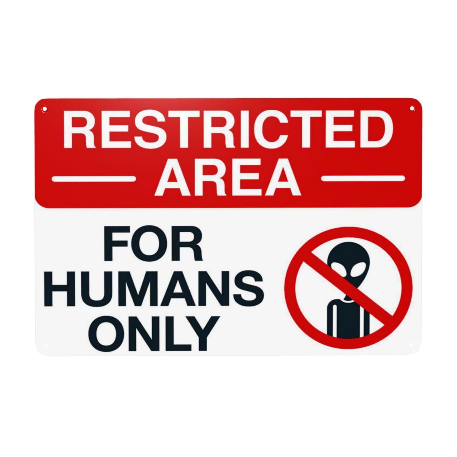 Interesting Vintage Area Dividing Sign, Exclusive Living Space Only Open For Human Beings Wall Art Decor 12x8 Inch