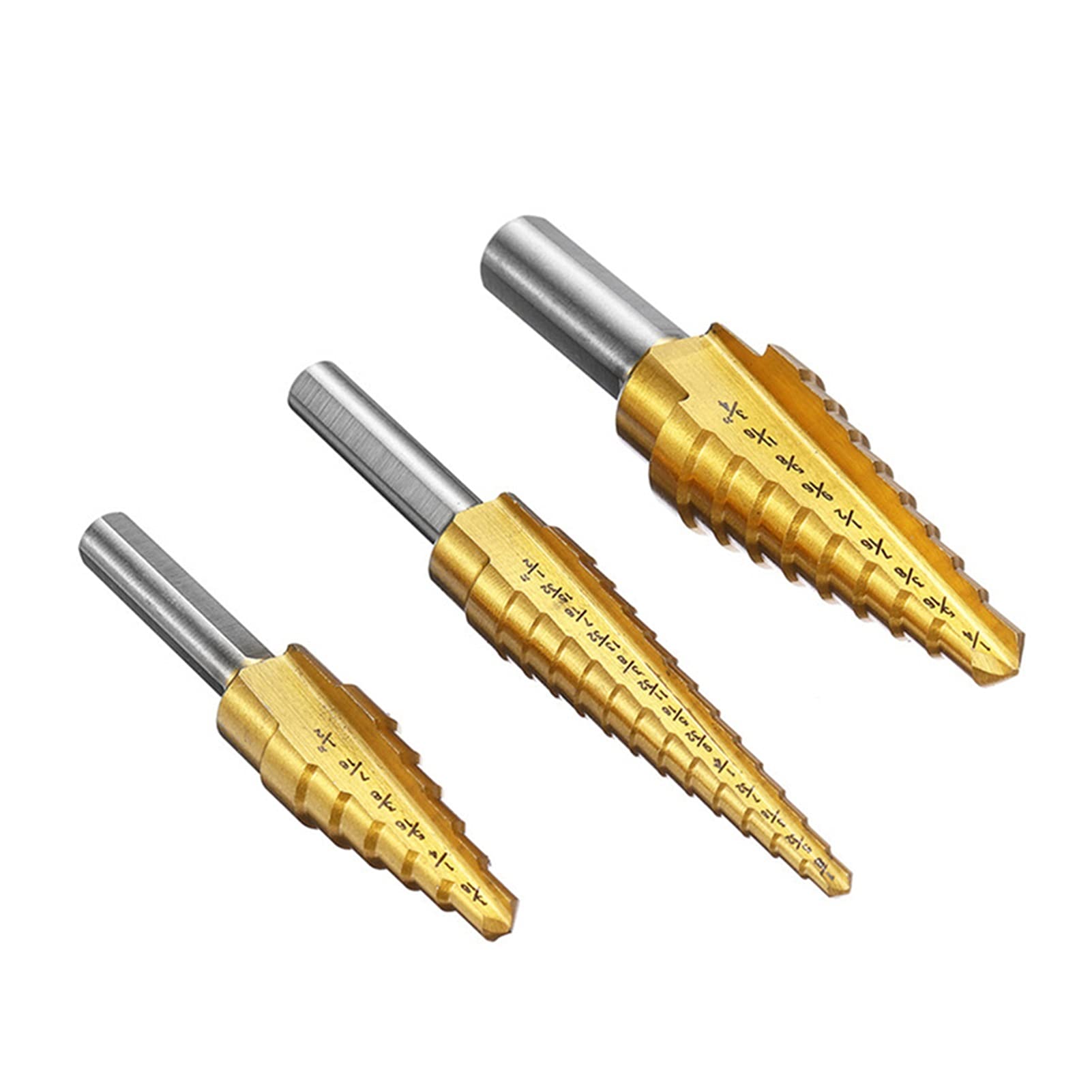 Broca escalonada, Brocas for metal, Broca escalonada de carburo 4 3/16-1/2 1/4-3/4 1/8-1/2 Brocas escalonadas recubiertas de titanio con punzón central automático