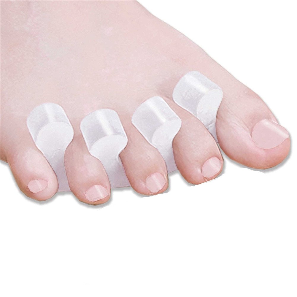 Zehenspreizer Silikon Gel Zehen Separator Set, Hallux Korrektur Zehenkorrektor für Frauen Männer, Zehenspreizer Hallux Valgus für Hammerzeh Bunion, 2 Paar Mittelfußpolster und Toe Separator Kit