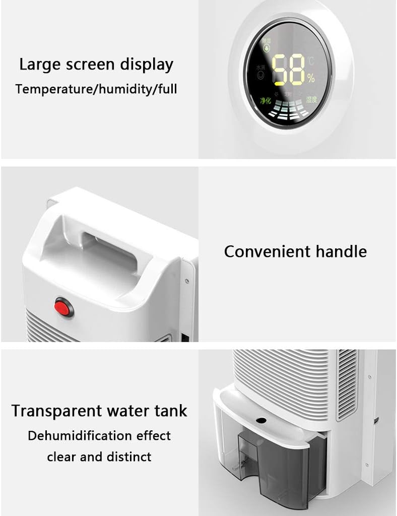 Dehumidifiers with Digital Humidity Display Sleep Mode Dry Clothes Mode and 24-Hour Timer-Ideal for Humidity and Condensation