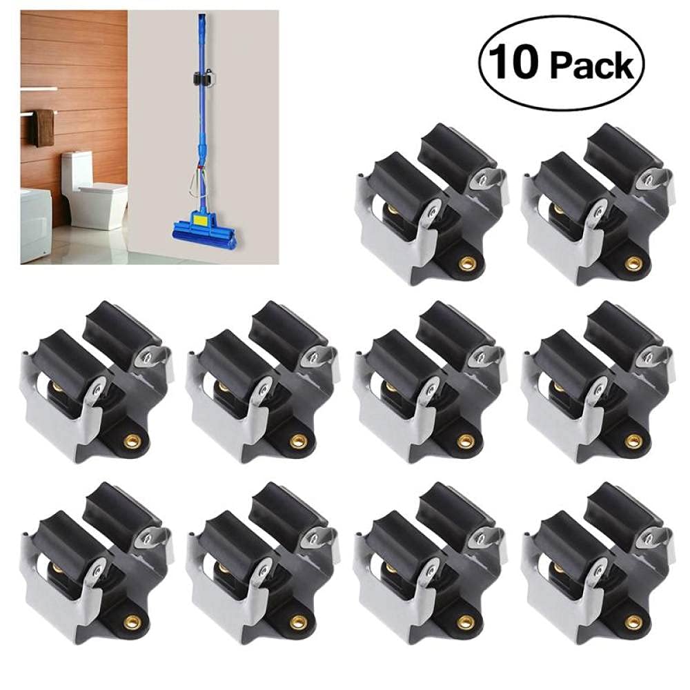 Portascopa A Muro VVW&LIU - Clip Organizer Per Scope, Attrezzi Da Giardino E Cucina, Montaggio A Parete, Grigio