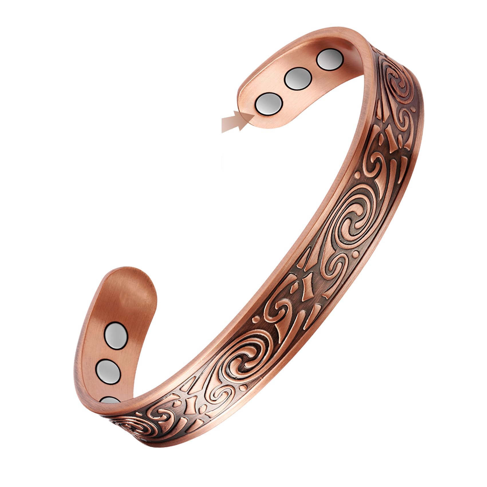 Sponsored Ad – Pure Copper Magnetic Bracelets for Women Men, Adjustable Copper Cuff Bangle, Wide Solid Copper Magentic Bracelet, Magnetic Bangle Bracelets Jewelry Motif
