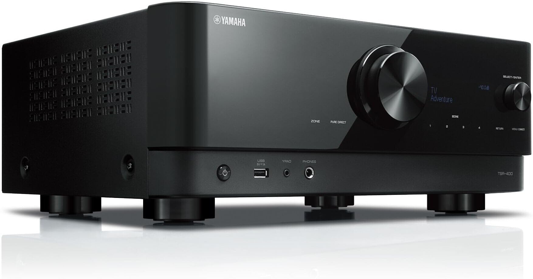 Yamaha TSR-400 Amplificateur AV 5.1 canaux avec Cinema DSP 3D, 4-in/1-out HDMI™, Surround sans fil