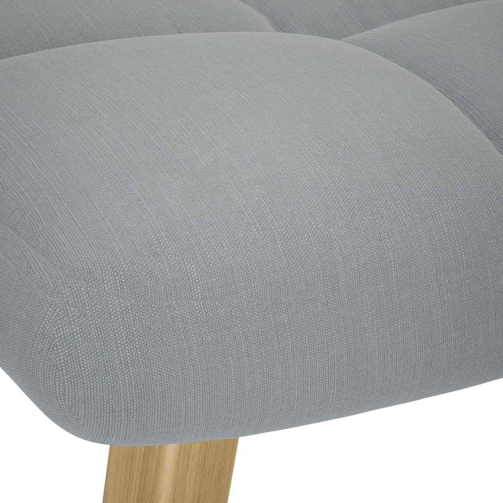 Schaukelstuhl mit Fußhocker Hellgrau Stoff, Polster Schaukelstuhl mit Fußstütze, Sessel Schaukel Hellgrau mit dick gepolstertem Sitz und Rückenlehne, Holz- und Metallrahmen,