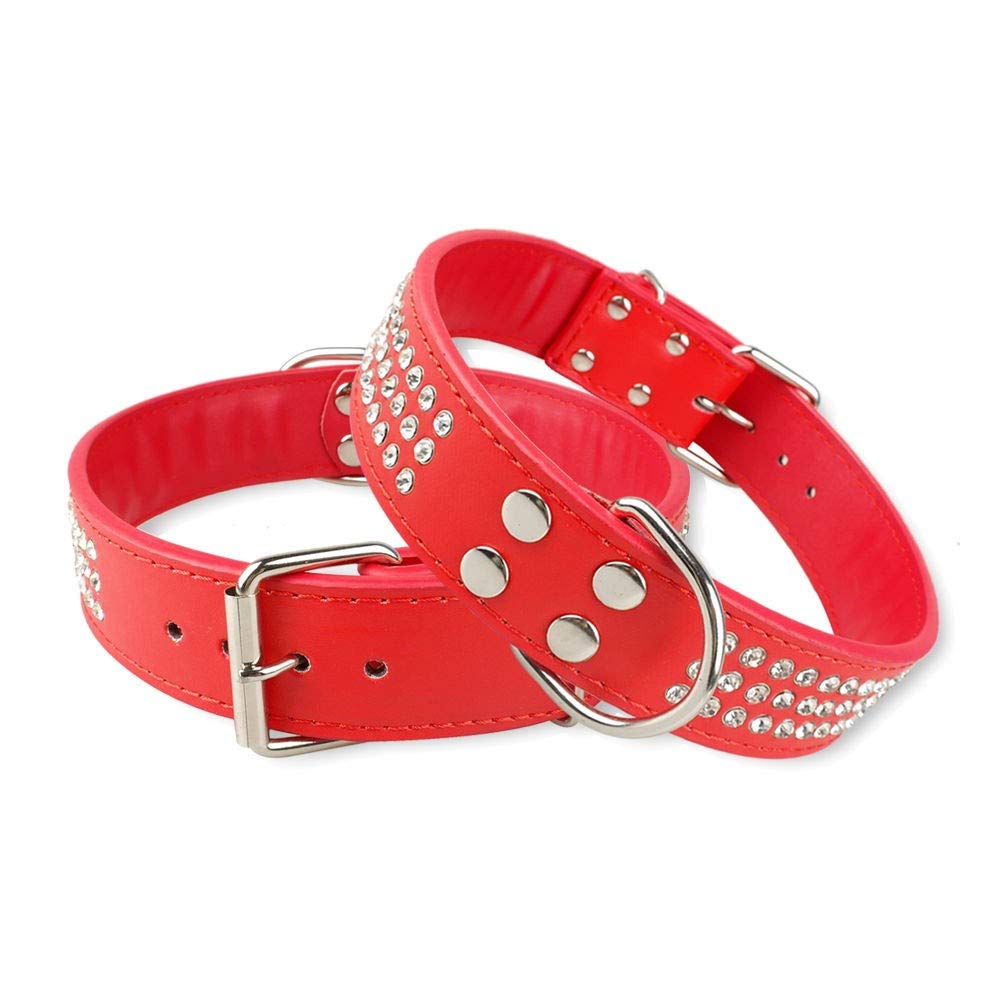 Collier pour chien molosse rouge, la solution pour grand chien de 49-54 cm
