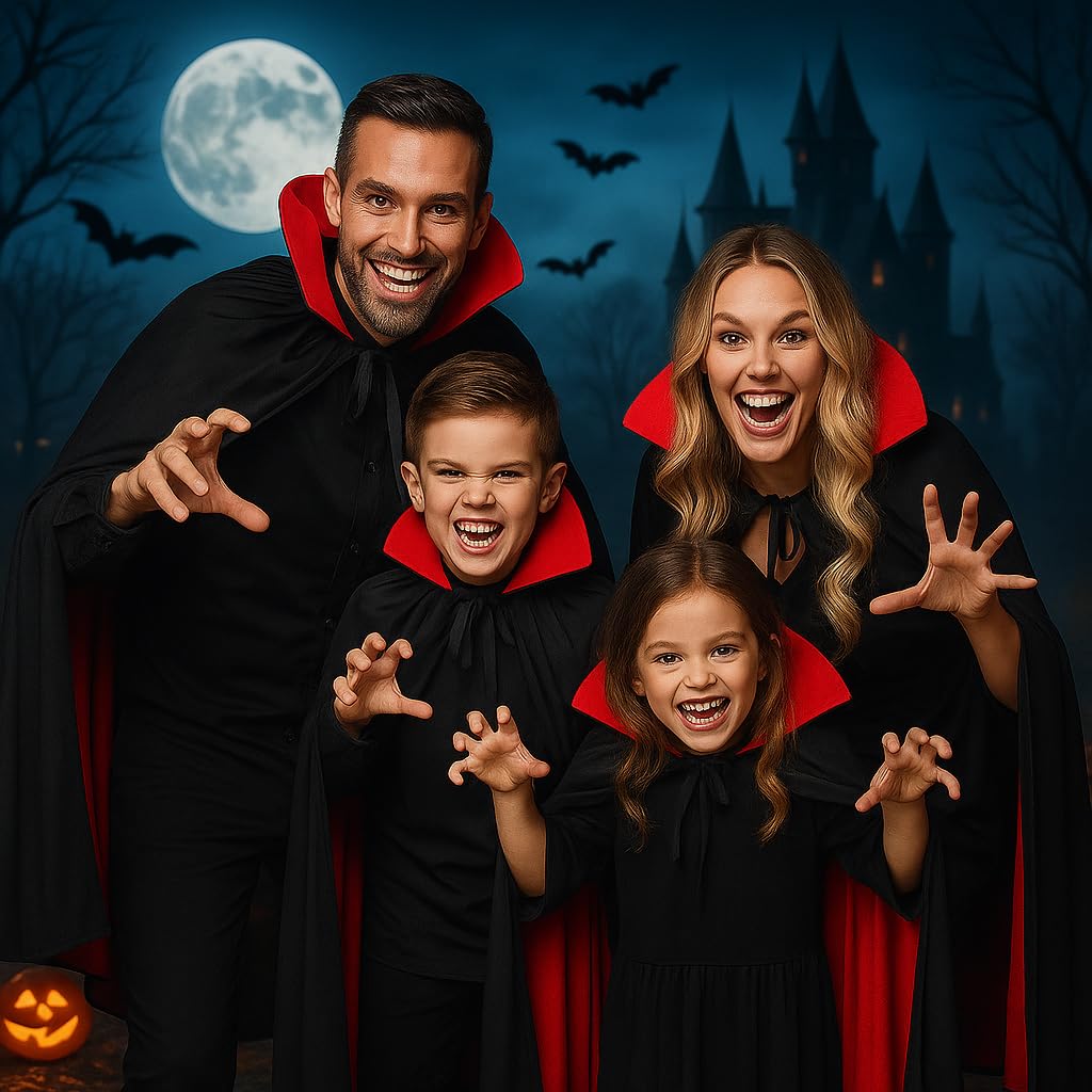 Capa Vampiro Drácula Halloween Unissex com Gola Vermelha Ajustável – Fantasia Infantil Juvenil Adulto para Festa Cosplay Teatro Baile Máscaras Acessório Noturno em promoção! Veja a oferta e mais achadinhos de Pijamas & Fantasias Infantis 7 Hoje é o melhor dia para comprar Capa Vampiro Drácula Halloween Unissex com Gola Vermelha Ajustável – Fantasia Infantil Juvenil Adulto para Festa Cosplay Teatro Baile Máscaras Acessório Noturno com aquele preço maroto! Promoção! Aproveite a oferta! 7