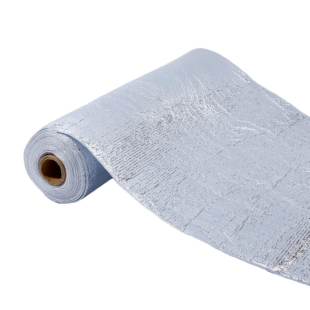 SUPERFINDINGS 1 rotolo da 3 m/3,28 yards lana di cotone resistente al calore, 0,4 m/15,8 pollici, larghezza pellicola di alluminio, calore riflettente, imbottitura termica per presine, guanti da forno