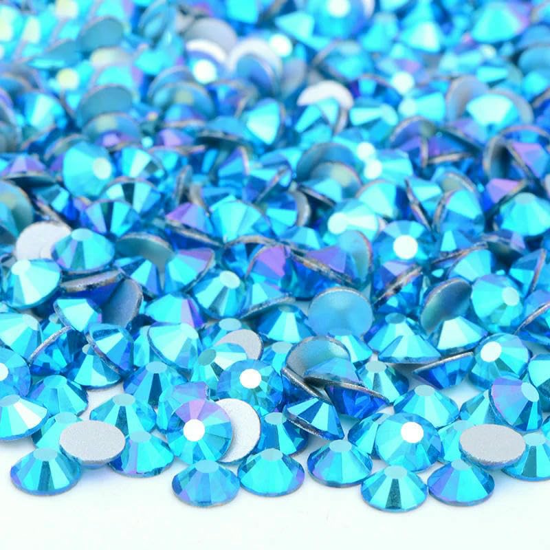 SS16 SS20 SS30 Großes Paket Glas-Strasssteine, flache Rückseite, Diamanten, nicht Hotfix, runde Strasssteine für Nagelkunst, 49 Jonquil AB, SS12, 100 g, 14400 Stück