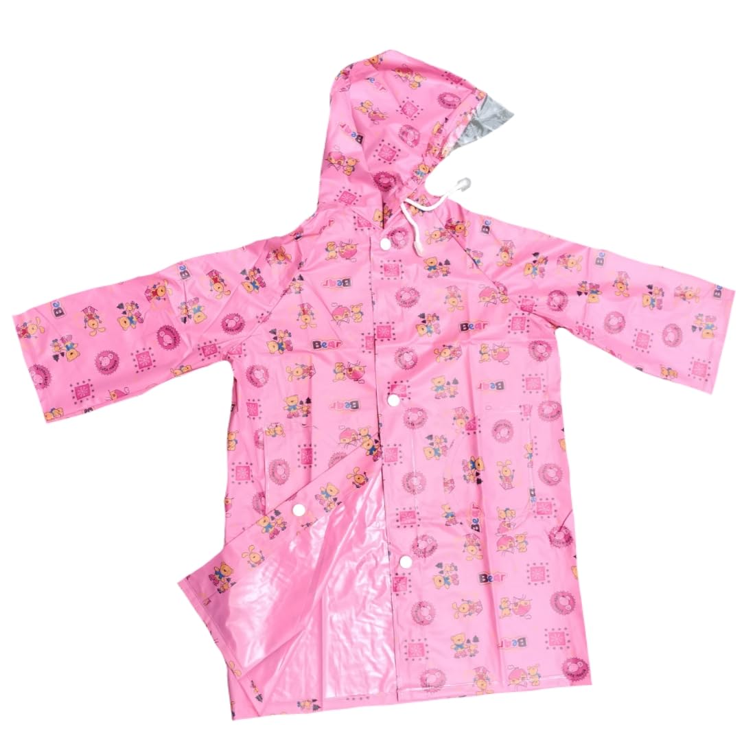 D8211K Kids Boys & Girls Portable Lightweight Waterproof Emergency Raincoat with Hoods and Sleeves Perfect for Outdoor Activities (IN, Age, 8 Years, 9 Years, Pink)
