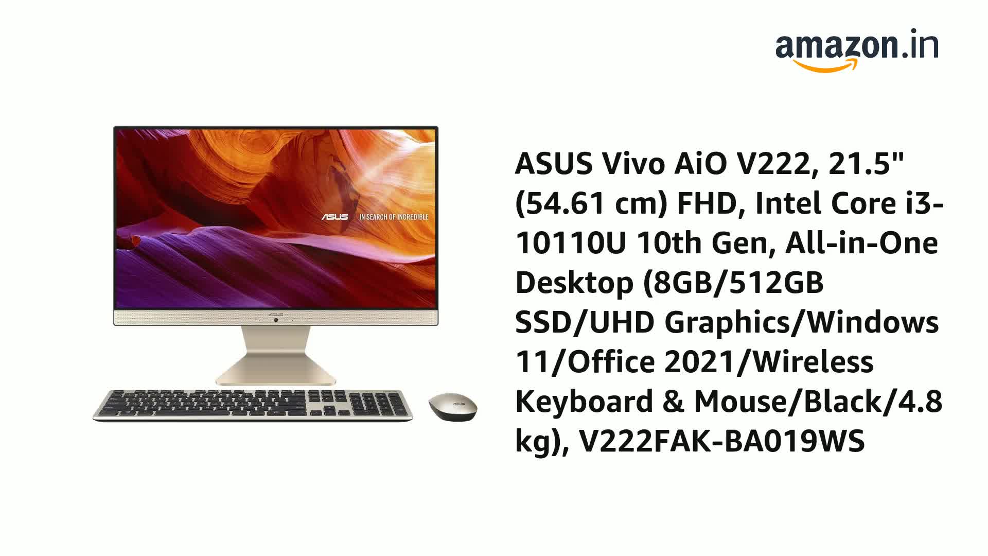 ASUS Vivo AIO V222FA 21.5型 i3-10110U 8GB Amazon.co.jp: ASUS Vivo AiO (Core i3-10110U/8GB, SSD 128GB+