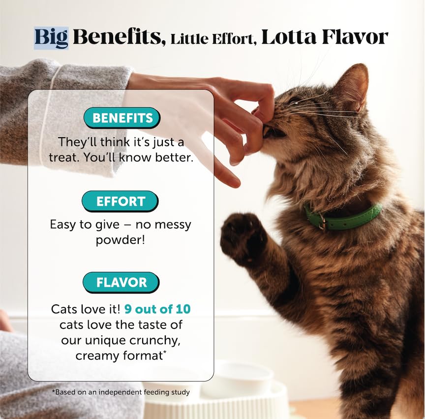 Image of Cat Calming Treats for Anxiety Relief - Dual Texture Crunchy Creamy Calming Chews for Cats - Feline Stress Relief Behavior Support for Travel, Vet Visits, Grooming, Separation Anxiety (90-Day Supply)