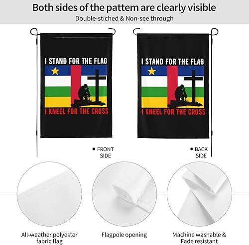 Miniatura 6 de LIFANGMI I Stand For The Central African Republic Flag And I Kneel For The Cross Garden Flag 12.5"x18" Inch Double Sided Garden Flags Home Lawn