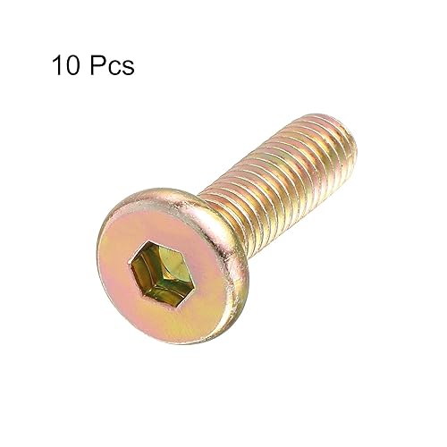 Miniatura 3 de uxcell M6 x 0.787 in roscado cabeza hexagonal Tornillo Tornillo Tornillo Tono Bronce (paquete de 10)