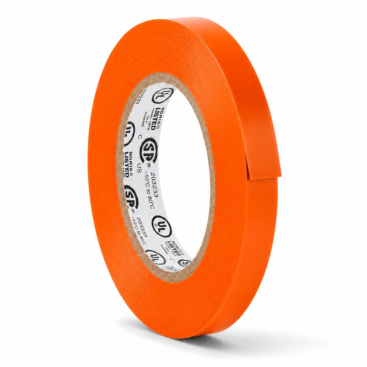 GGR Supplies EL-766AW Orange General Purpose Electrical Tape, 3/8 Inch x 66 Feet, 7 Mil PVC, UL/CSA Listed Core, 600V Flame-Retardant Insulation for Wire Splicing, Bundling &amp; Color Coding, Pack of 1