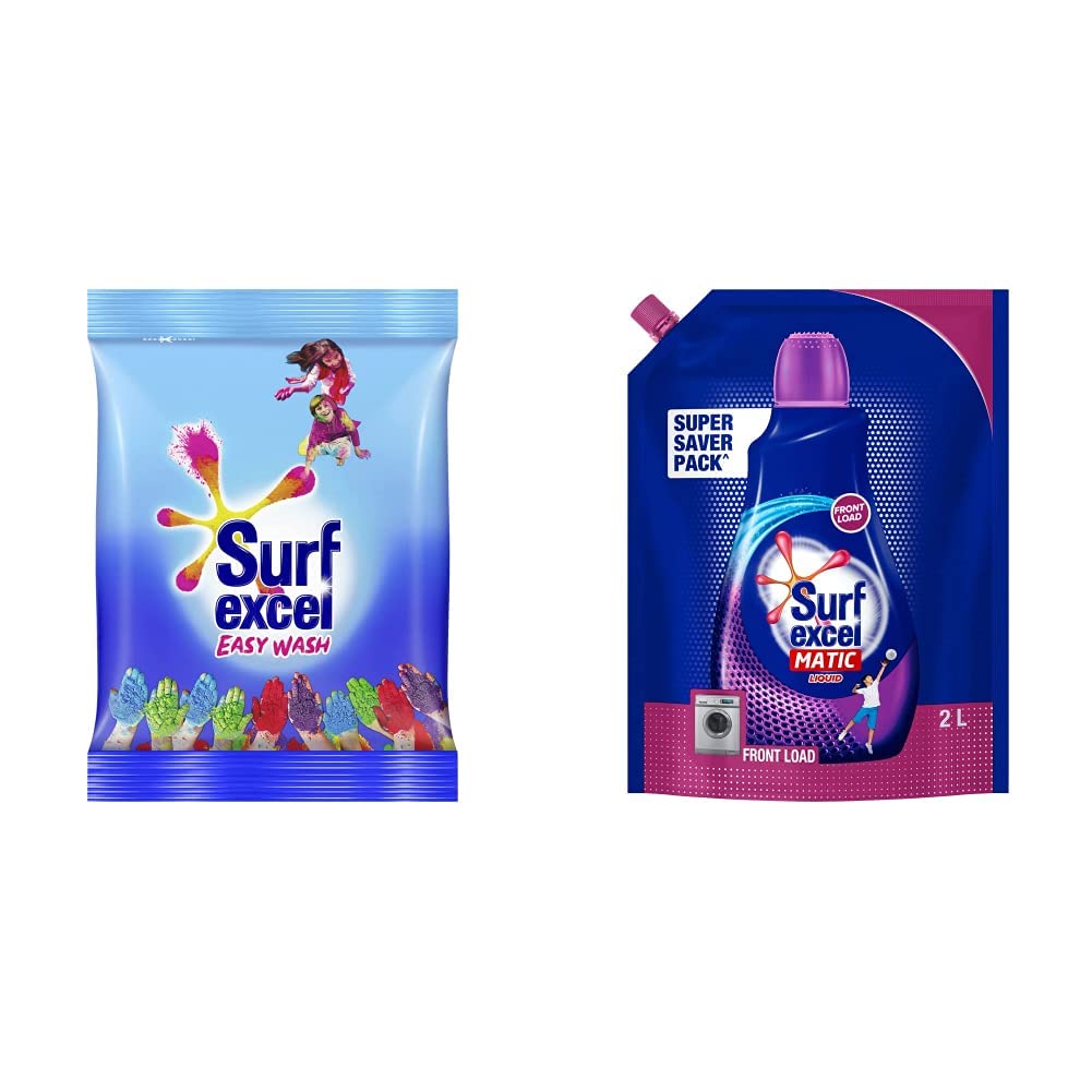 Surf Excel Easy Wash Detergent Powder, 5 Kg (SUGY100) & Matic Front Load Liquid Detergent 2 L Refill - Super Saver Offer Pack-image-16