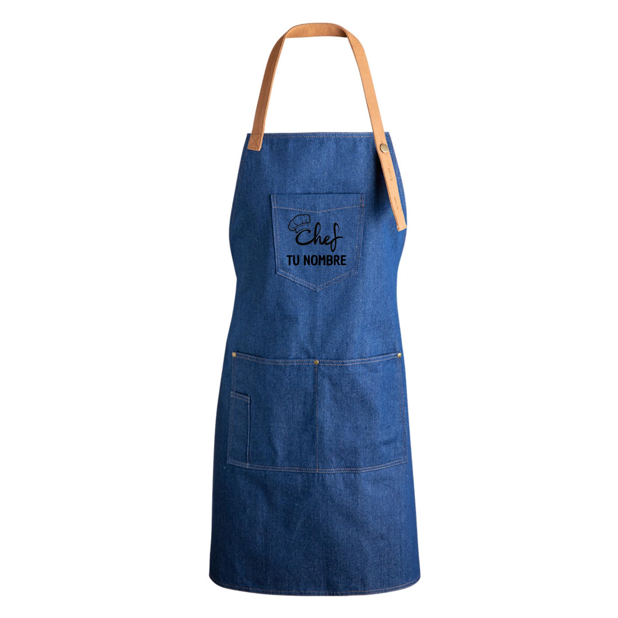SANGOIMPRESS Delantal Chef Cocinero Personalizado Bordado Con Tu Nombre. Hombre Mujer Niño Niña. Regalo Original. Bordado Único.