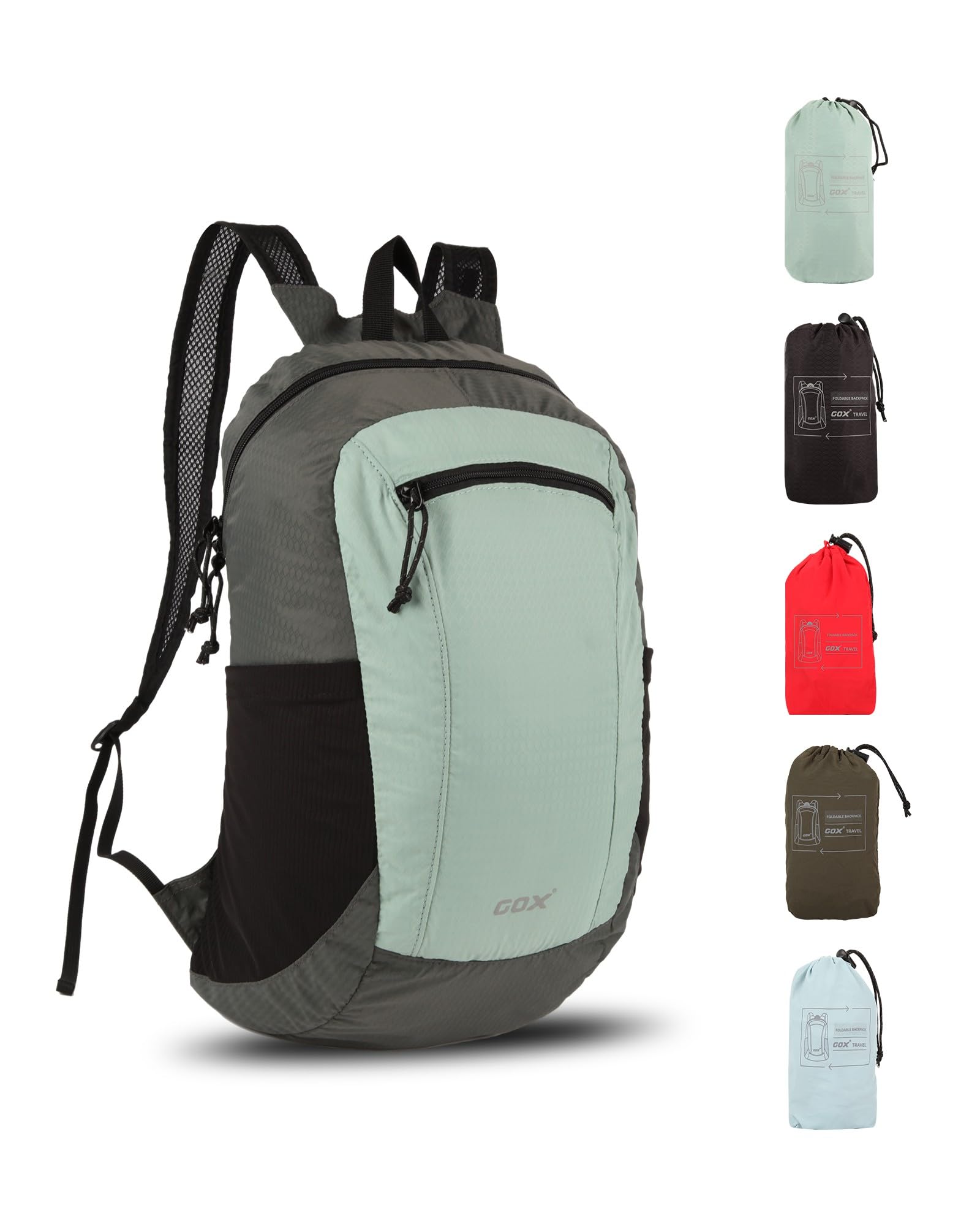 GOX Foldable 20l Backpack For Travel Lightweight Hiking Packable Daypack for Men Travel Camping Outdoor Bag Women (Jade)