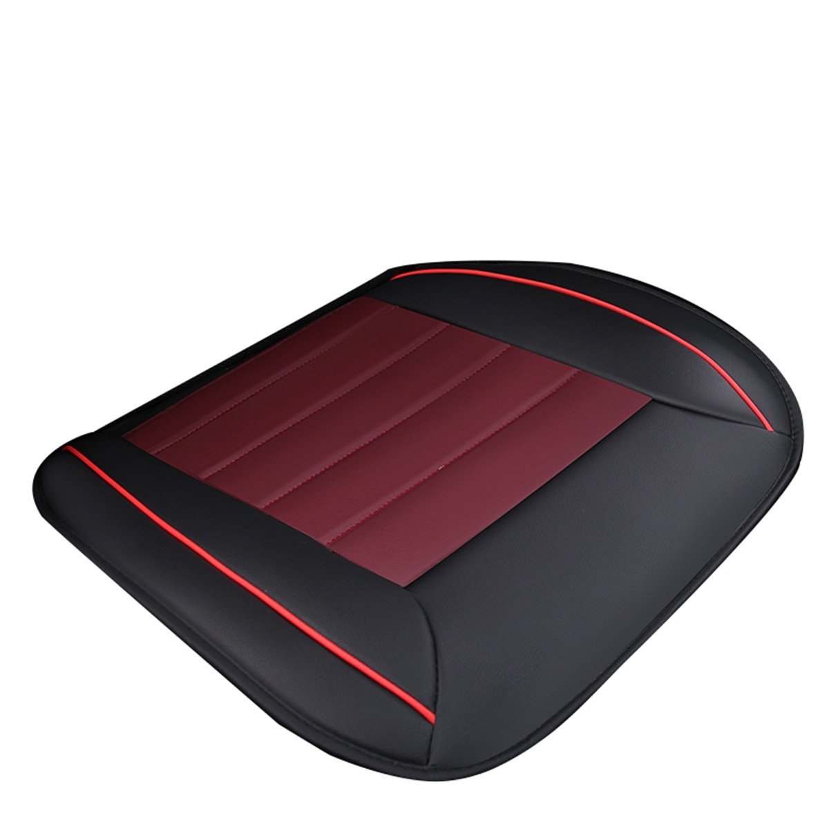 WINOMO Coussin de siège de voiture universel en cuir noir + rouge